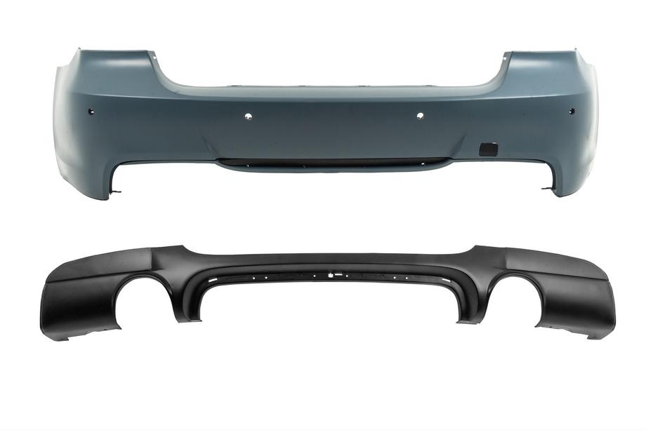 BMW řady 3 E90/E91 2005–2011 Zadní nárazník s difuzorem pro oboustranný jednoduchý výfuk M-Sport (pro E90 2008-2011) Fotografie 1
