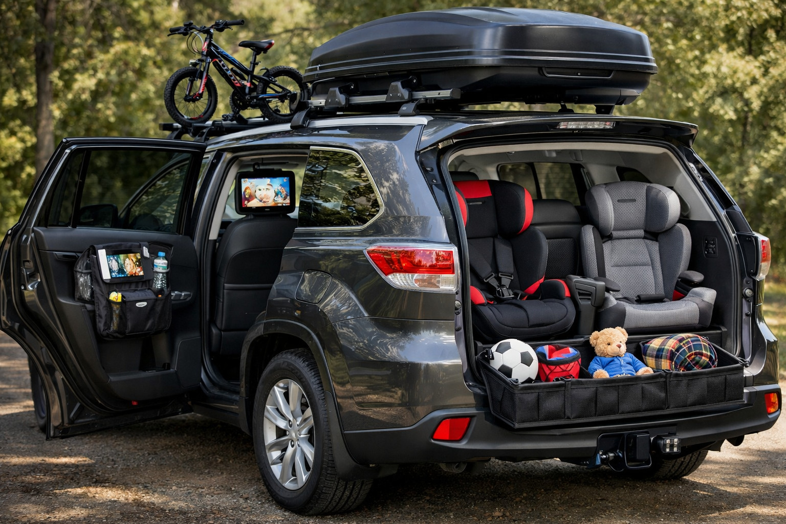 Základní upgrade Toyota Highlander 2013–2019 pro děti, zavazadla a třetí řadu