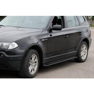 Boční prahy KB001 Black (nerez) BMW X3 E83 2003–2010 fotografie 1