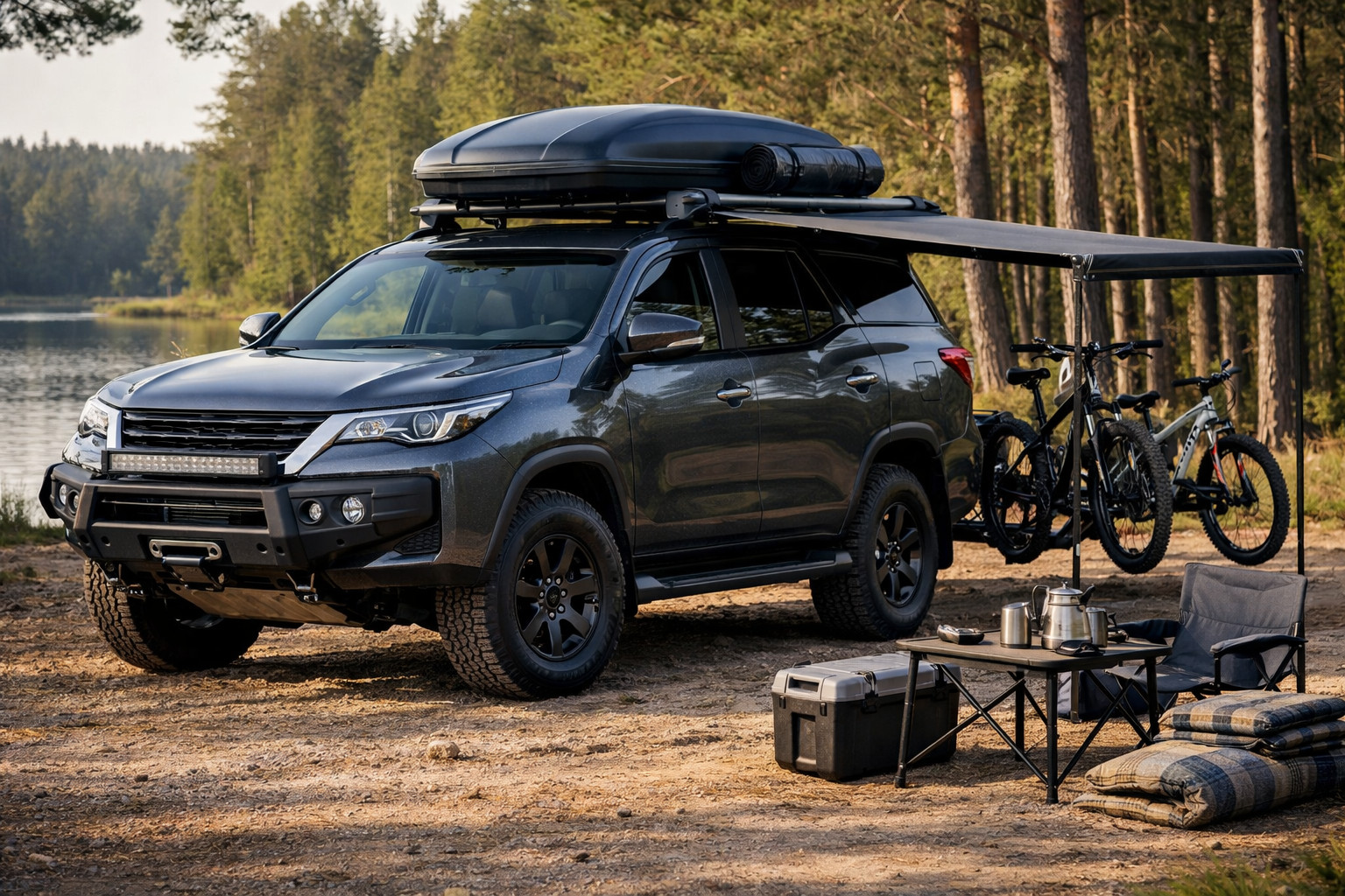 Co dát na Toyota Fortuner po koupi: rodina a výlety do přírody