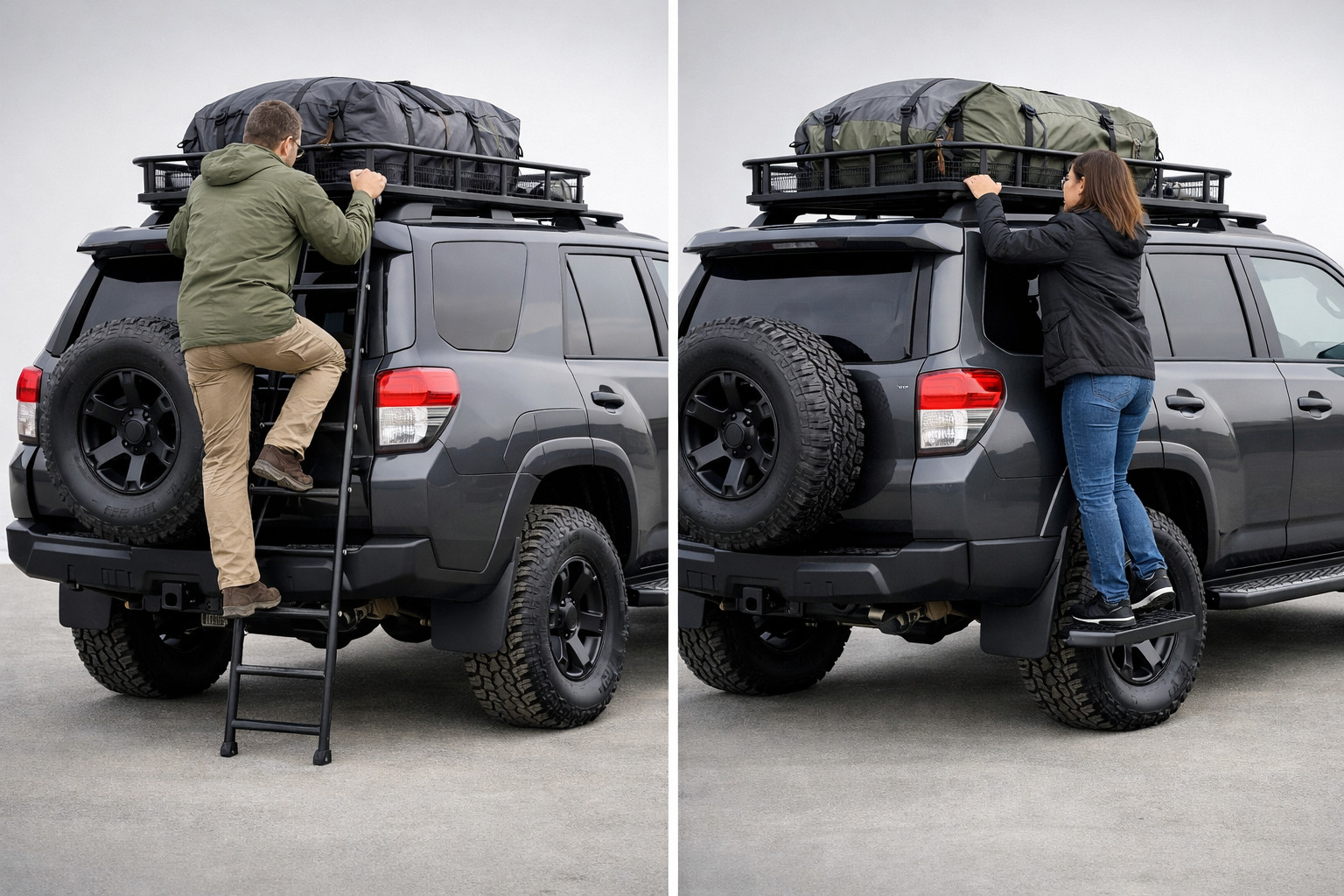Žebřík na off-road nebo boční schůdky: co zvolit k nosiči na střeše