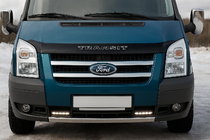 Ford Transit 2000–2014 Nerezové lišty na masku chladiče (2 ks) OmsaLine – italská nerezová ocel fotografie 1