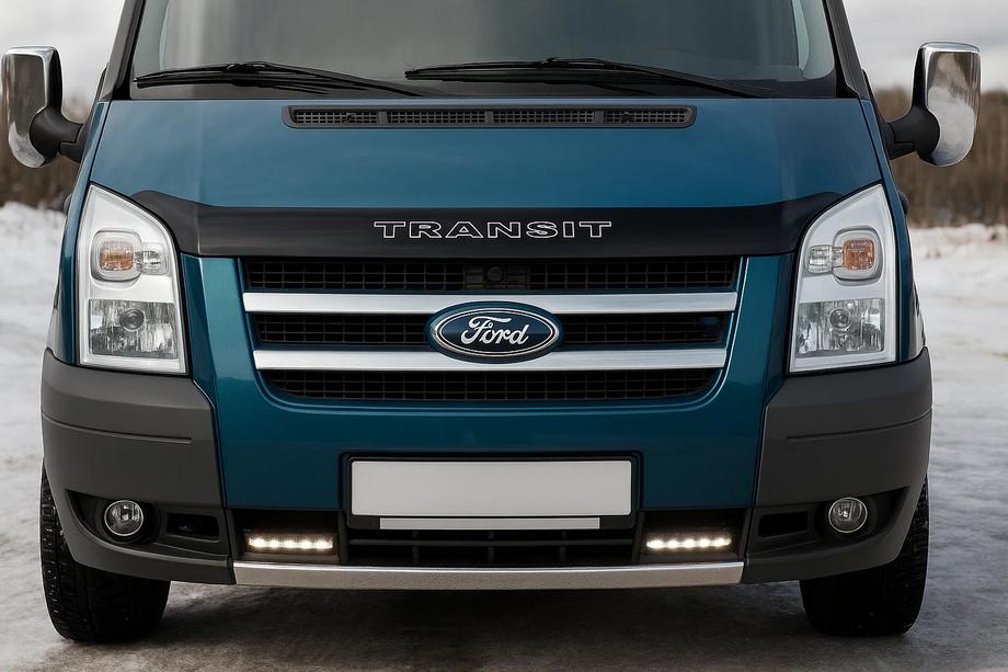 Ford Transit 2000–2014 Nerezové lišty na masku chladiče (2 ks) OmsaLine – italská nerezová ocel Image