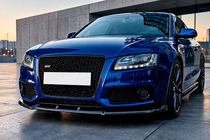 Audi A5 2007–2015 Přední nárazníkový lip spoiler Lip DPT V2 (pro S-Line, 2007-2011, černý lesk) fotografie 1