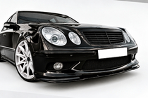Mercedes E-class W211 2002–2009 Přední lip spoiler DPT (pro AMG, 2002-2006, lesklá černá) fotografie 1