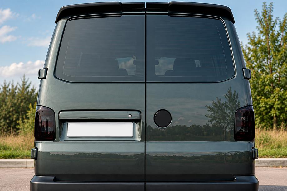Volkswagen T5 Transporter 2003–2010 Spoiler DPT (dvoukřídlé zadní dveře, černý lesk) Image