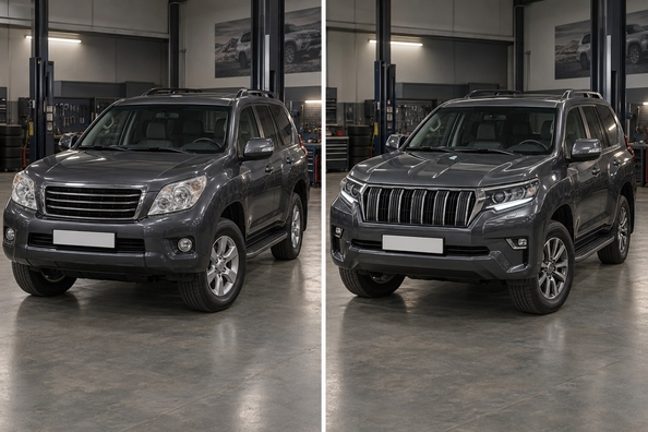 Toyota Land Cruiser Prado 150 ve stylu faceliftu 2017+: sady a co vyměnit