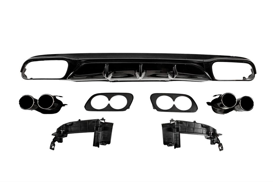 Mercedes E-class W213 2016–2023 Zadní difuzor s koncovkami výfuku E53-Design Black (pro Base) Image