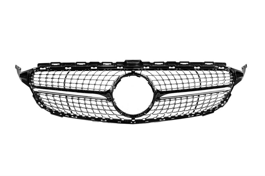 Mercedes C-Class W205 2014–2021 Přední maska Diamond Black (pro Avantgarde/AMG-Line/C43 AMG) 2014-2018, s kamerou Fotografie 1