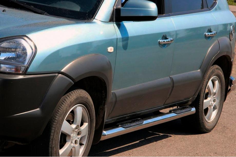 Hyundai Tucson JM 2004– Boční trubky BB002 (2 ks, nerez) Fotografie 2