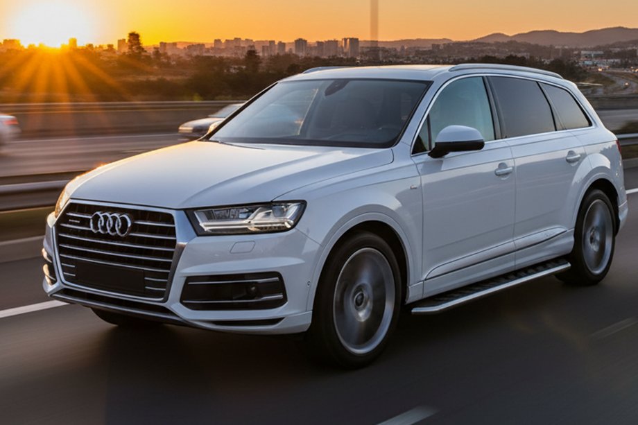Audi Q7 2015–2026 Boční prahy Maydos V1 (2 ks, hliník ↗ nerez) Image