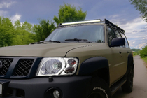 Nissan Patrol Y61 1997–2011 Chromové rámečky světlometů (2001-2004, 2 ks) fotografie 1