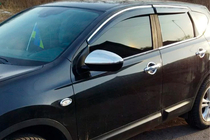 Nissan Qashqai 2007–2010 Kryty zrcátek (2 ks, nerezová ocel) fotografie 3