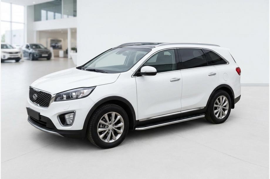 Kia Sorento III UM 2014–2020 Boční prahy Maydos V1 (2 ks, hliník ↗ nerez) Image