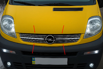 Opel Vivaro 2001–2015 Nerezové lišty na masku 2001-2007 (8 ks) fotografie 1
