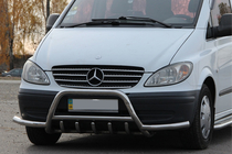 Mercedes Viano 2004–2014 Přední ochranný rám WT003-Plus s přídavnými trubkami (nerez) fotografie 3