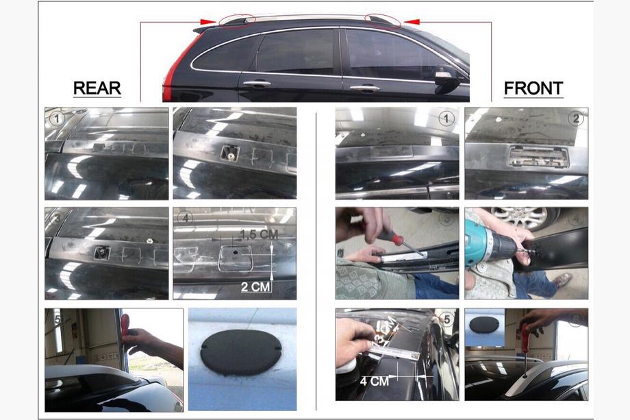 Honda CRV 2007–2011 Černé střešní ližiny (Crown) Fotografie 2