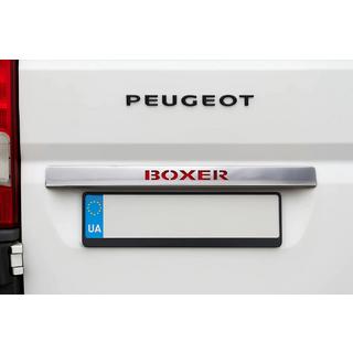 Chromovaná lišta nad SPZ s červeným LED osvětlením (nerez) Peugeot Boxer 2006–2025 fotografie 1