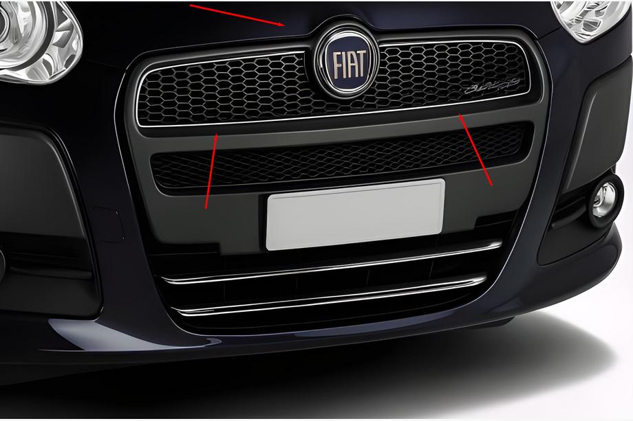 Fiat Doblo II 2010–2022 Nerezová lišta na masku chladiče (2010-2015, horní) Image