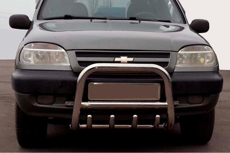 Chevrolet Niva 1998–2020 Nerezový přední ochranný rám QT006 Image