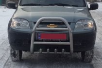 Chevrolet Niva 1998–2020 Nerezový přední ochranný rám QT007 fotografie 2