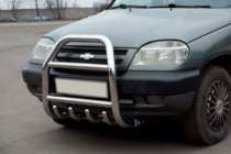 Chevrolet Niva 1998–2020 Nerezový přední ochranný rám QT007 fotografie 1