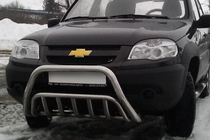 Chevrolet Niva 1998–2020 Přední ochranný rám (bullbar) WT002 (nerez) fotografie 1
