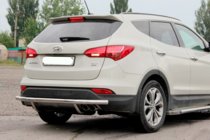 Hyundai Santa Fe 3 2012–2018 Zadní ochranný oblouk AK002 (nerez) fotografie 2