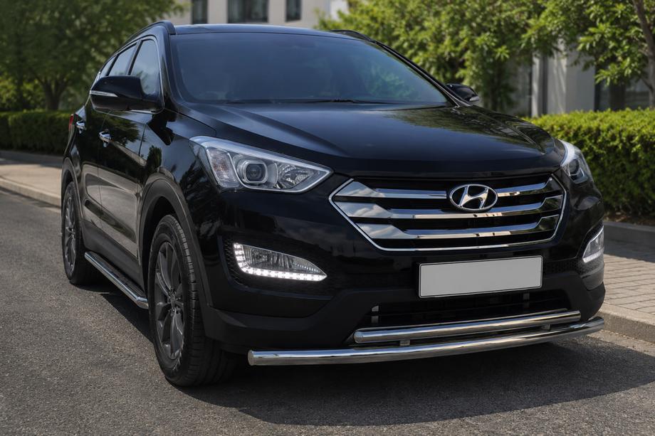 Hyundai Santa Fe 3 2012–2018 Přední ochranný rám ST014 (nerez) Image