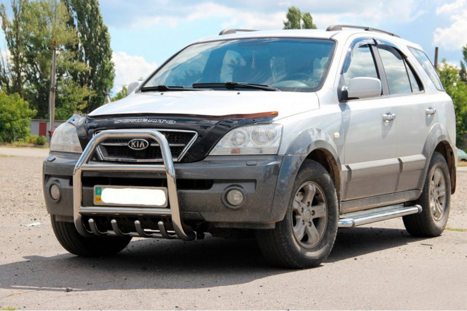 Kia Sorento I BL 2002–2009 Přední ochranný rám QT007 (nerez) Fotografie 2