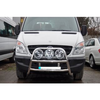 Vysoký nerezový přední ochranný rám WT018 Mercedes Sprinter W906 2006–2018 fotografie 2