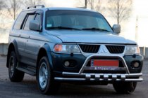 Mitsubishi Pajero Sport 1996–2007 Přední ochranný rám ST015↗WT (nerez) fotografie 3