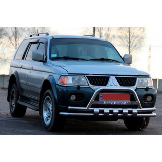 Přední ochranný rám ST015↗WT (nerez) Mitsubishi Pajero Sport 1996–2007 fotografie 3