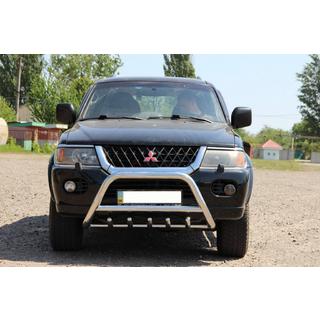 Přední ochranný rám WT003 (nerez) Mitsubishi Pajero Sport 1996–2007 fotografie 4