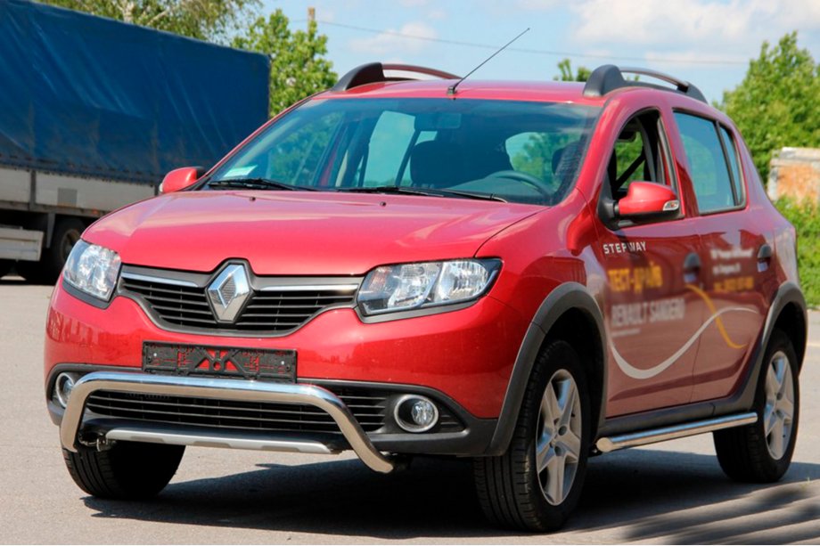 Dacia Sandero 2013–2020 Přední ochranný rám WT007 (nerez) Image