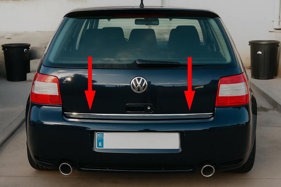 Volkswagen Golf 4 1997–2006 Nerezová lišta hrany víka kufru Image