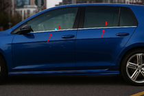 Volkswagen Golf 6 2008–2014 Okenní lišty (4 ks, nerez) OmsaLine – italská nerezová ocel fotografie 1