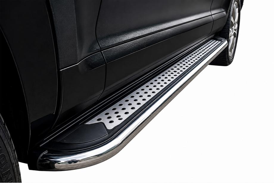 Porsche Cayenne 2003–2010 Boční nášlapy Maydos v2 (2 ks, hliník ↗ nerez) Image