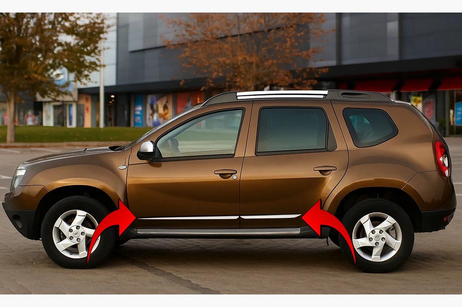 Dacia Duster 2008–2018 Chromové lišty dveří (4 ks, nerez) Image