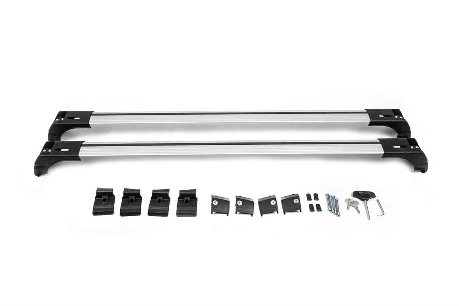 Příčníky na integrované střešní ližiny, uzamykatelné Skybar V2 (2 ks) do 120 cm, černé Fotografie 7
