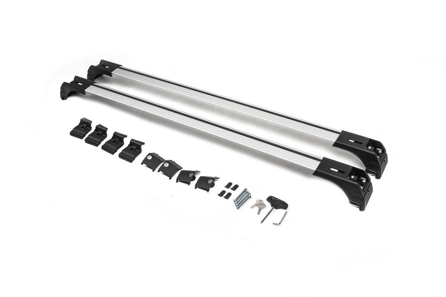 Příčníky na integrované střešní ližiny, uzamykatelné Skybar V2 (2 ks) do 120 cm, černé Fotografie 3