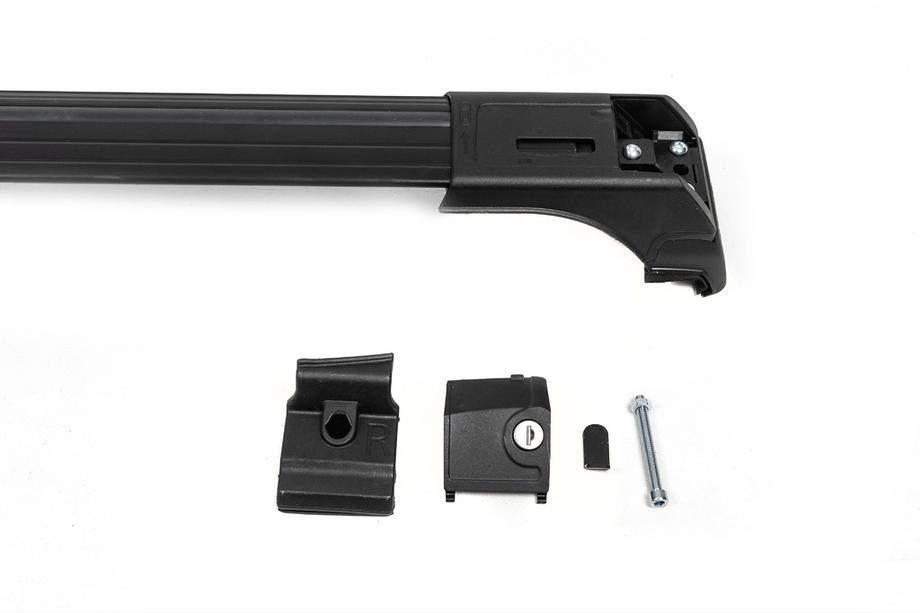 Příčníky na integrované střešní ližiny, uzamykatelné Skybar V2 (2 ks) do 120 cm, černé Fotografie 10