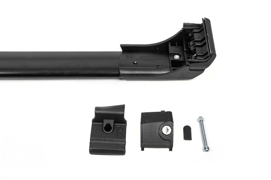 Příčníky na integrované střešní ližiny, uzamykatelné Skybar V2 (2 ks) do 120 cm, černé Fotografie 11