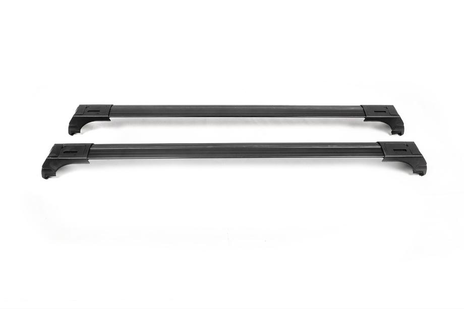 Příčníky na integrované střešní ližiny, uzamykatelné Skybar V2 (2 ks) do 120 cm, černé Fotografie 14
