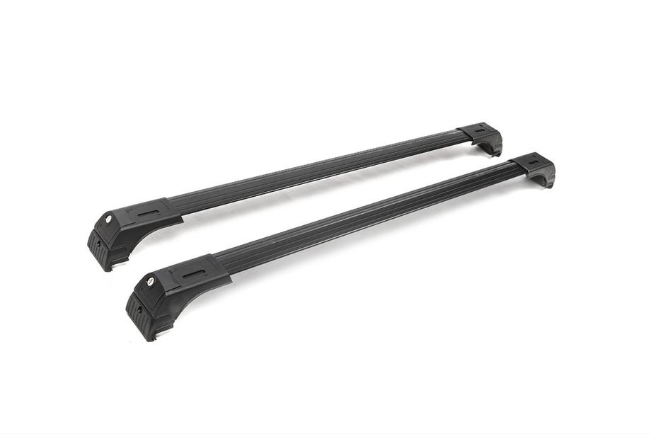 Příčníky na integrované střešní ližiny, uzamykatelné Skybar V2 (2 ks) do 120 cm, černé Fotografie 16