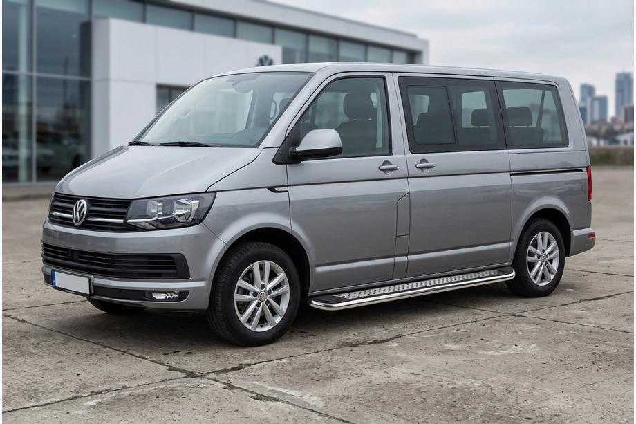Volkswagen T6 2015–2024 Boční prahy Maydos V2 (2 ks, nerez) Pouze pro krátký rozvor Image