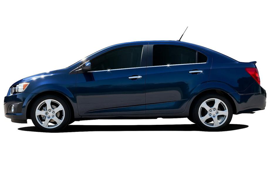 Chevrolet Aveo T300 2011–2020 Spodní lišty oken (nerez) Hatchback, OmsaLine – italská nerezová ocel Image