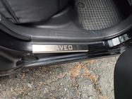 Chevrolet Aveo T250 2005–2011 Nerezové kryty prahů dveří Carmos (4 ks) fotografie 5