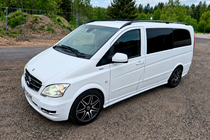 Mercedes Vito W639 2004–2014 Střešní ližiny černé CAN Originální design (kovové patky) Střední rozvor (LONG) fotografie 2