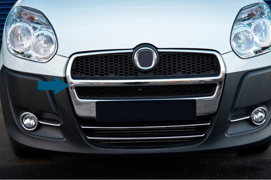 Fiat Doblo II 2010–2022 Nerezové lišty na masku chladiče (2010-2015, kompletní) Fotografie 3